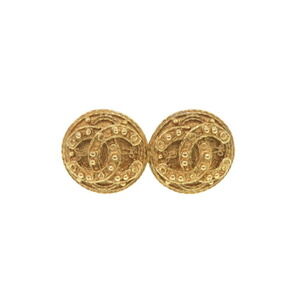 CHANEL Gold Logo Earrings
